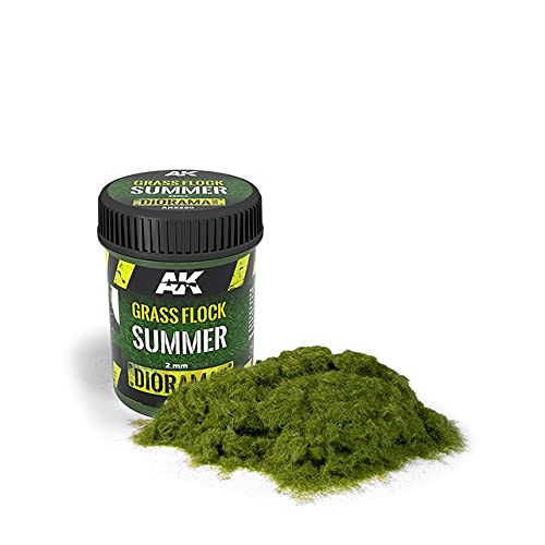 AK-Interactive Grass Flock 2mm Summer - Model Building Paints and Tools # 8220