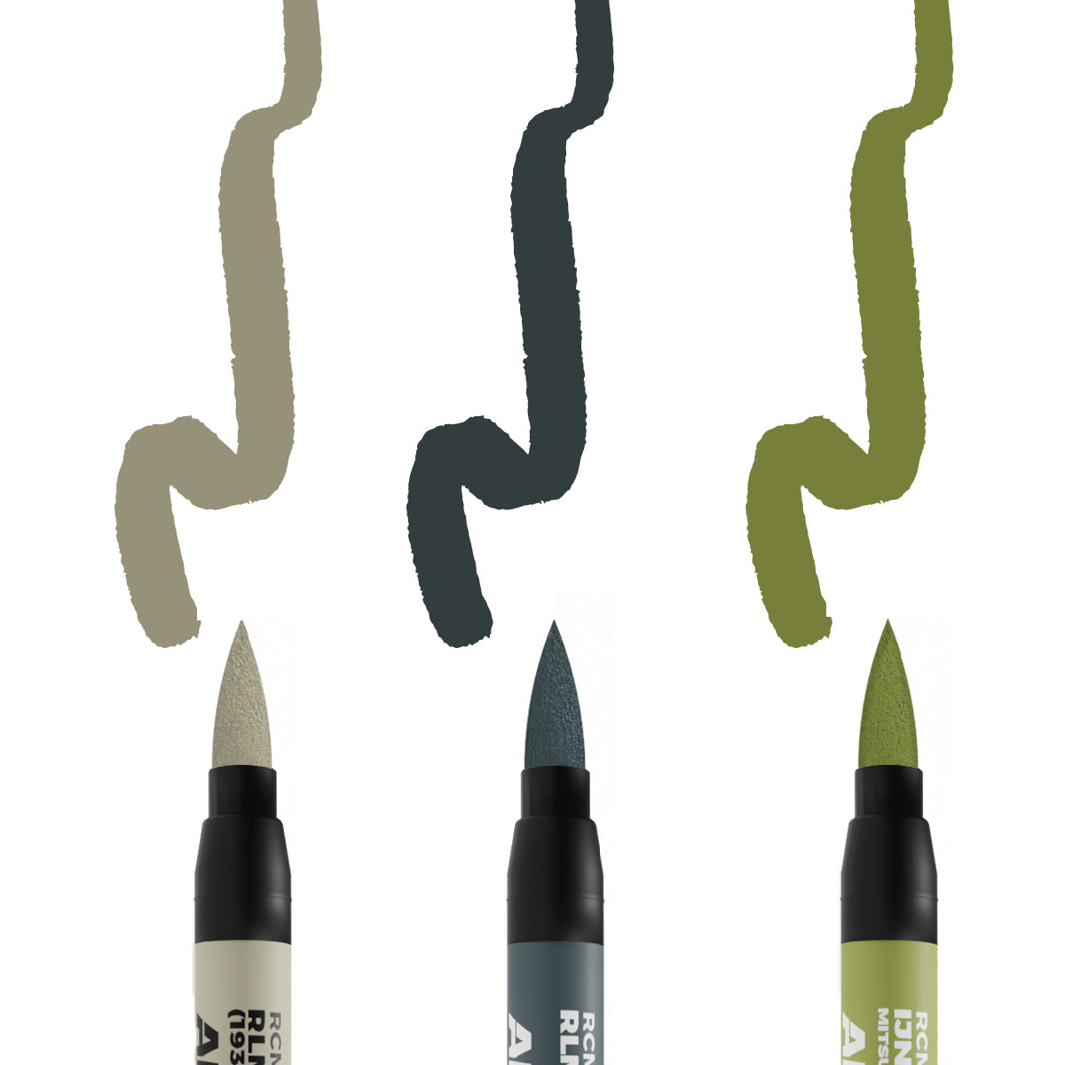 AK Interactive - Real Colors Marker Set - WWII AXIS AIRCRAFT COCKPIT COLORS (3pcs) RCM110