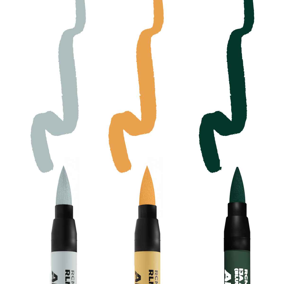 AK Interactive - Real Colors Marker Set - WWII AXIS AIRCRAFT SQUIGGLE CAMOUFLAGE COLORS (3pcs) RCM111