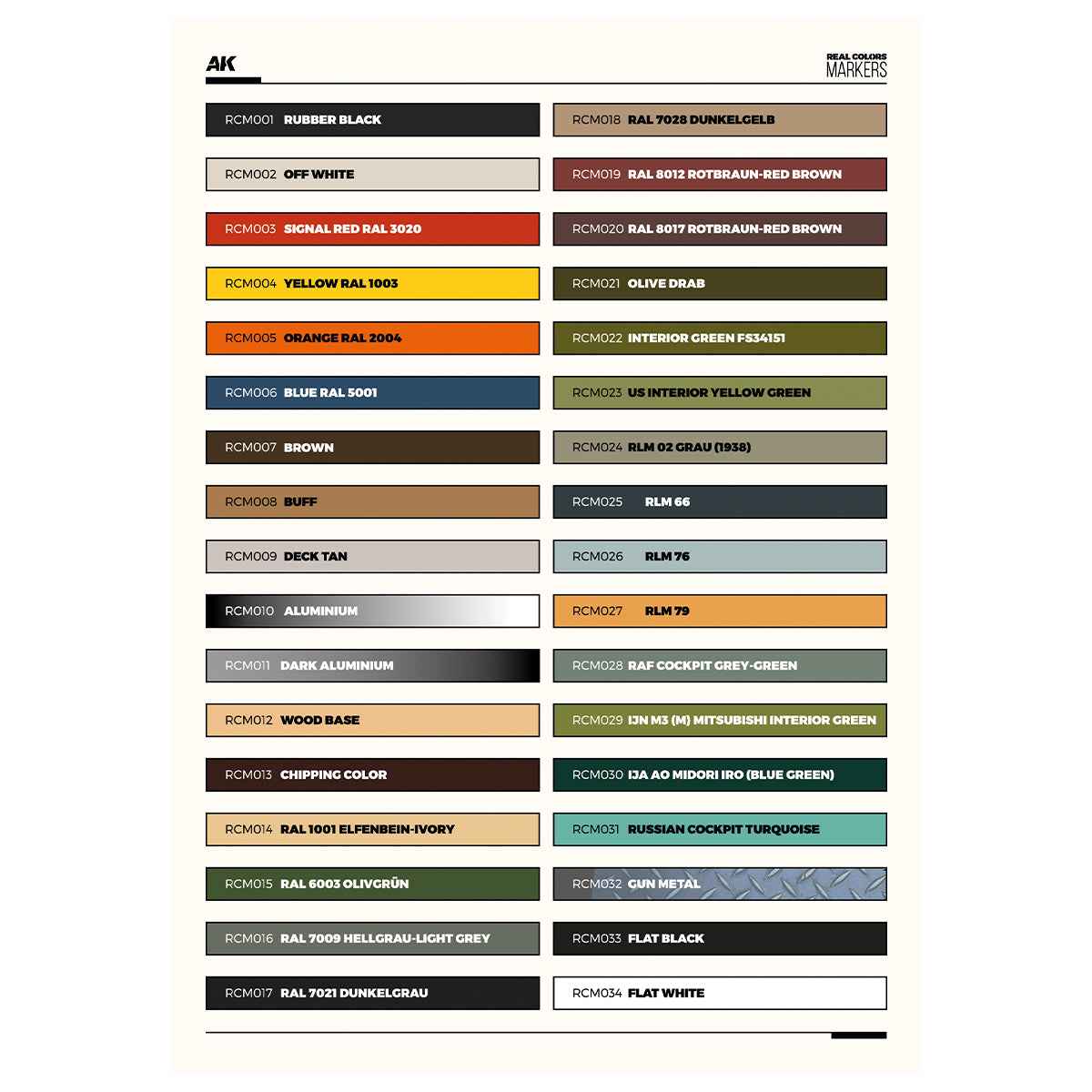 AK Interactive - Real Colors Marker Set - Special Box Full Range (34x) RCM150