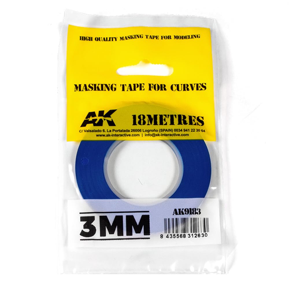 AK AK9183 Blue Masking Tape for Curves 3mm
