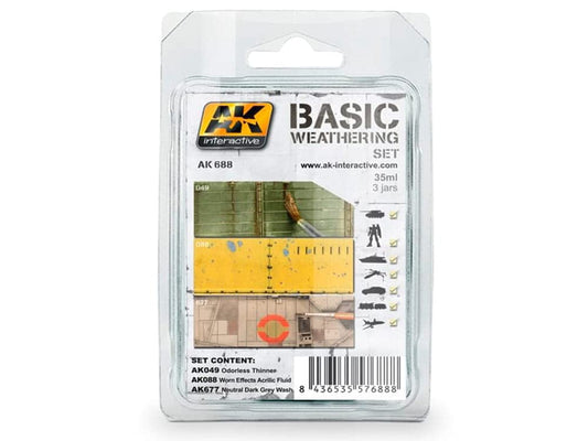 AK Weathering Set AK688 Basic Weathering (3x35ml)
