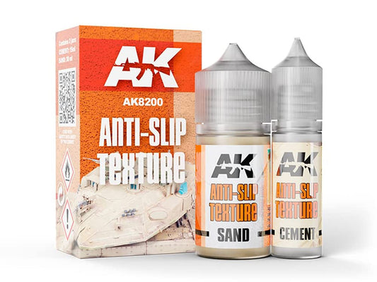 AK Interactive Anti-Slip Texture, 2 Jars - 30mL & 15mL - Model Building Paints and Accessories # AK8200