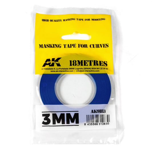 AK AK9183 Blue Masking Tape for Curves 3mm