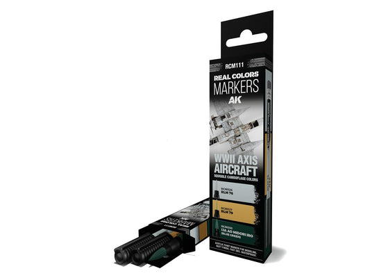 AK REAL COLORS MARKER SET RCM111 WWII AXIS AIRCRAFT SQUIGGLE CAMOUFLAGE COLORS (3pcs)