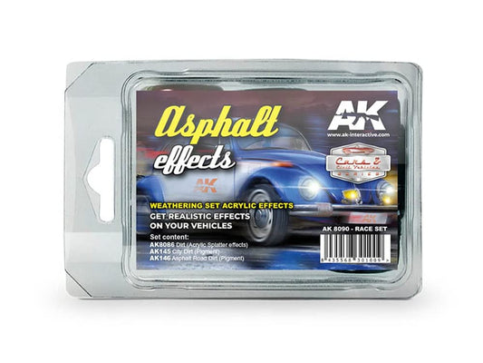 AK Civilian Weathering Set AK8090 Asphalt Effects (Race Set) (3x35ml)