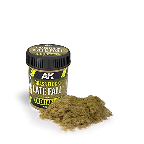 AK-Interactive Grass Flock 2mm Late Fall - Model Building Paints and Tools # 8222