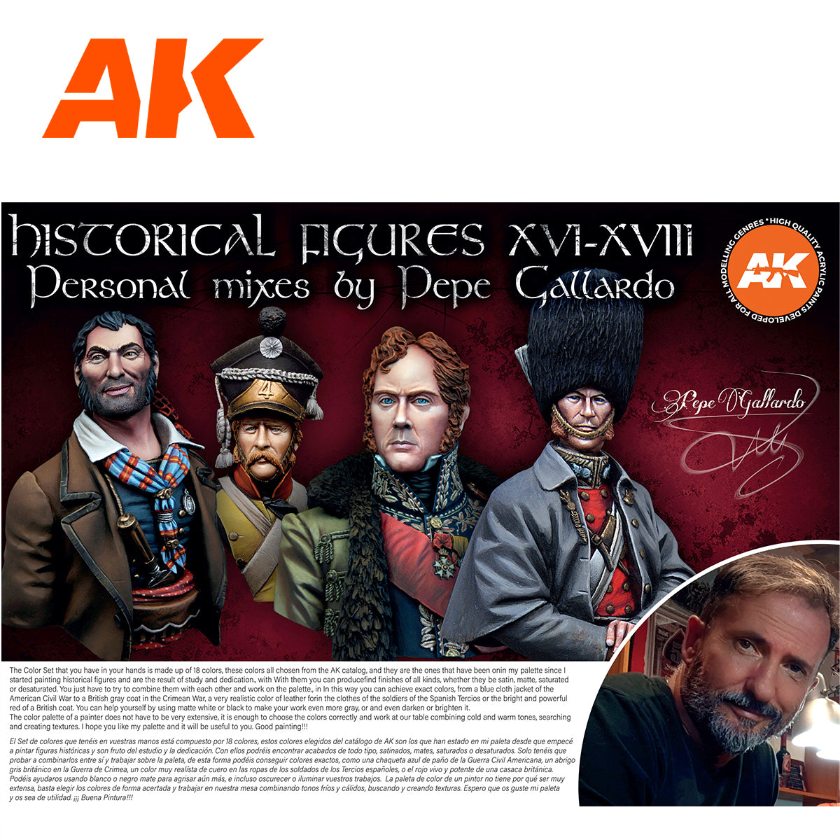 AK Interactive - 3GEN - Historical Figures XVI-XVIII Signature Set by Pepe Gallardo AK11762