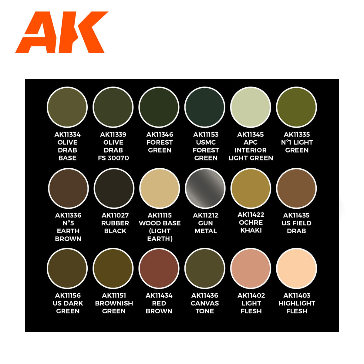 AK Interactive - 3GEN - WWII & Modern US Colors Signature Set Adam Wilder AK11763