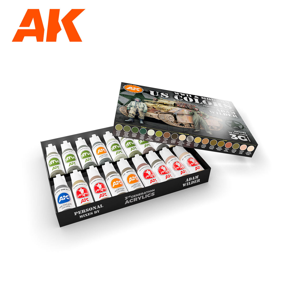 AK Interactive - 3GEN - WWII & Modern US Colors Signature Set Adam Wilder AK11763
