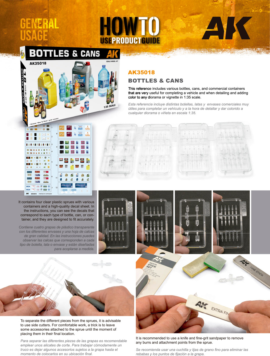 AK Interactive - Model Kit - Bottles & Cans 1/35 AK35018