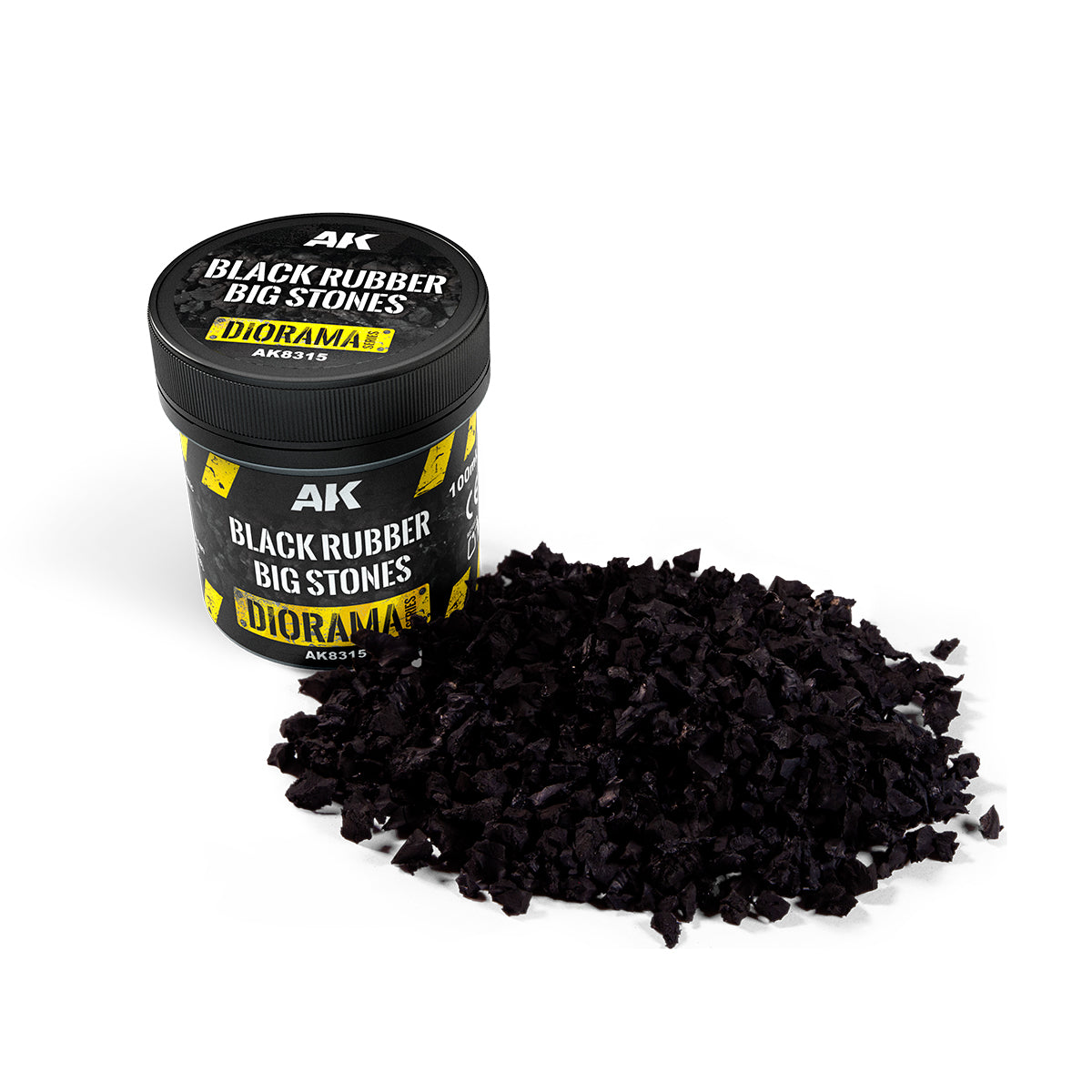 AK Interactive - Diorama - Black Rubber Big Stones (100ml) AK8315