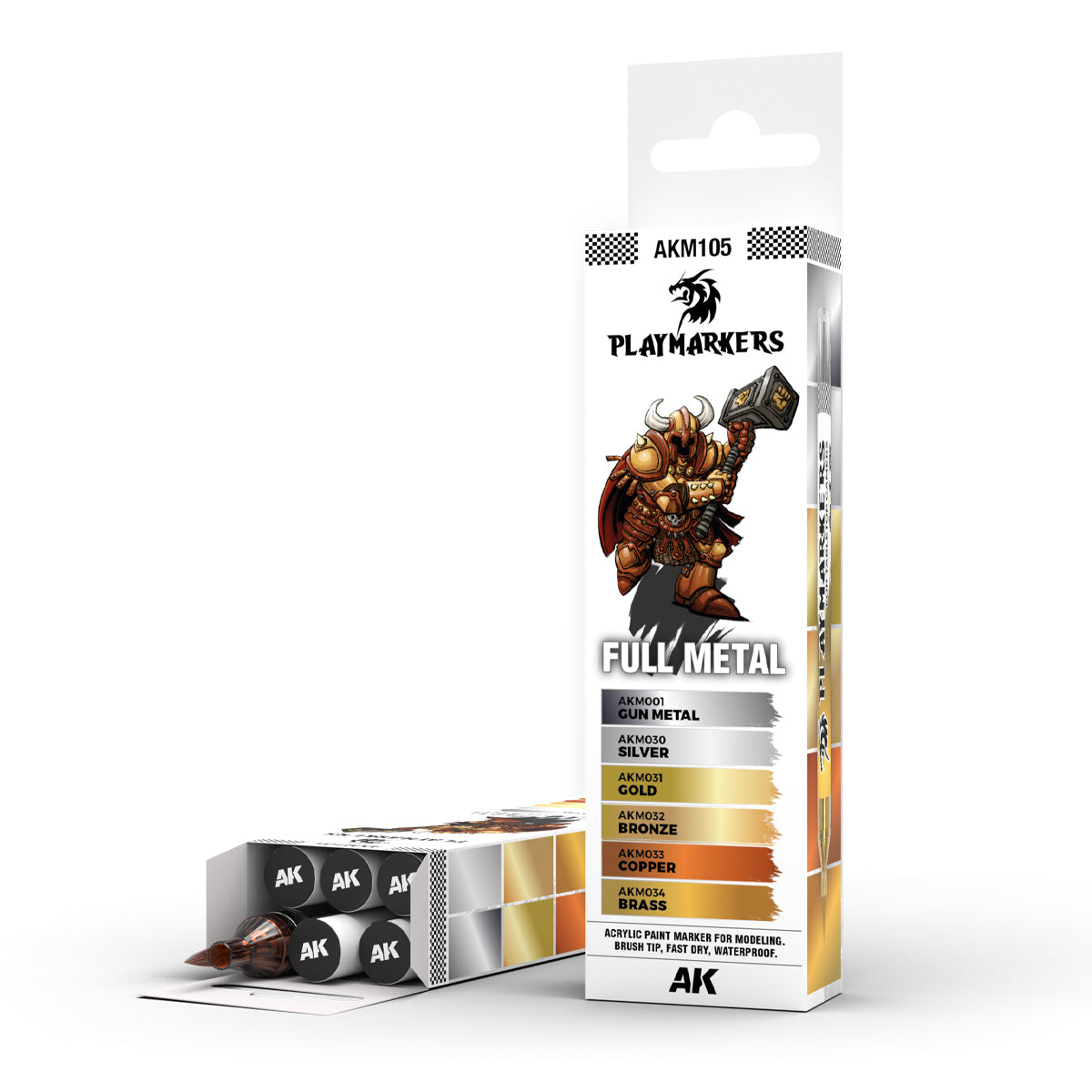 AK Interactive - Playmarker Set - FULL METAL (6pcs) AKM105