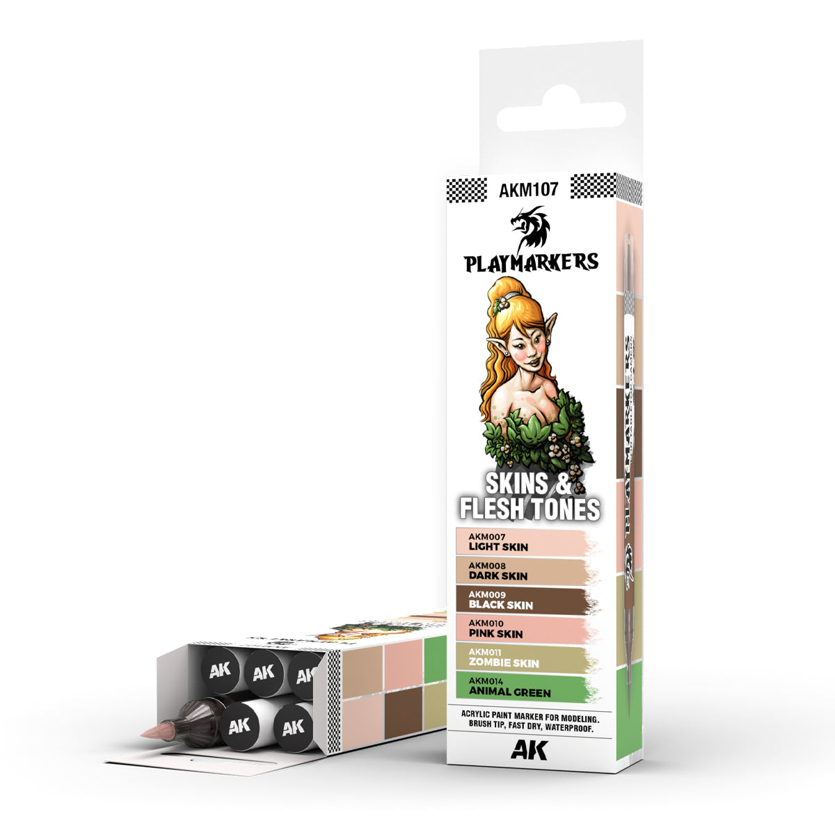 AK Interactive - Playmarker Set - SKINS & FLESH TONES (6pcs) AKM107