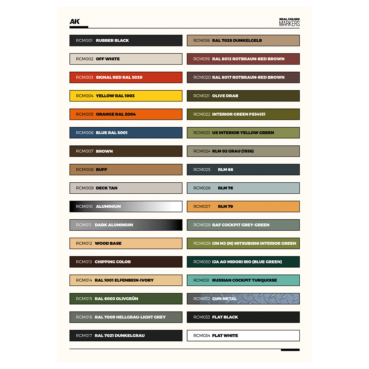 AK Interactive - Real Colors Marker Set - Special Box Full Range (34x) RCM150