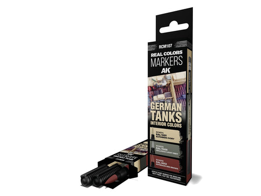 AK REAL COLORS MARKER SET RCM107 GERMAN TANKS INTERIOR COLORS (3pcs)