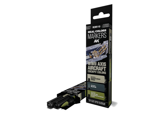 AK REAL COLORS MARKER SET RCM110 WWII AXIS AIRCRAFT COCKPIT COLORS (3pcs)